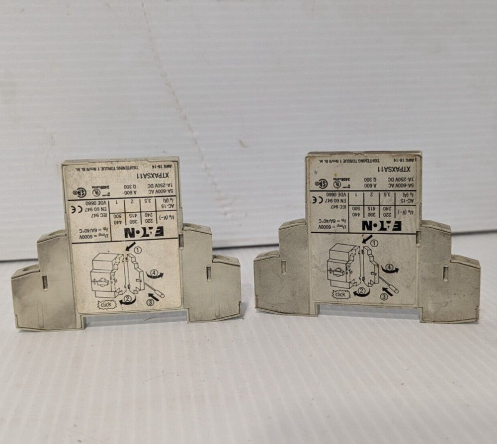 Lot of 2: Eaton XTPAXSA11 Side Starter Mount Auxiliary Contact 