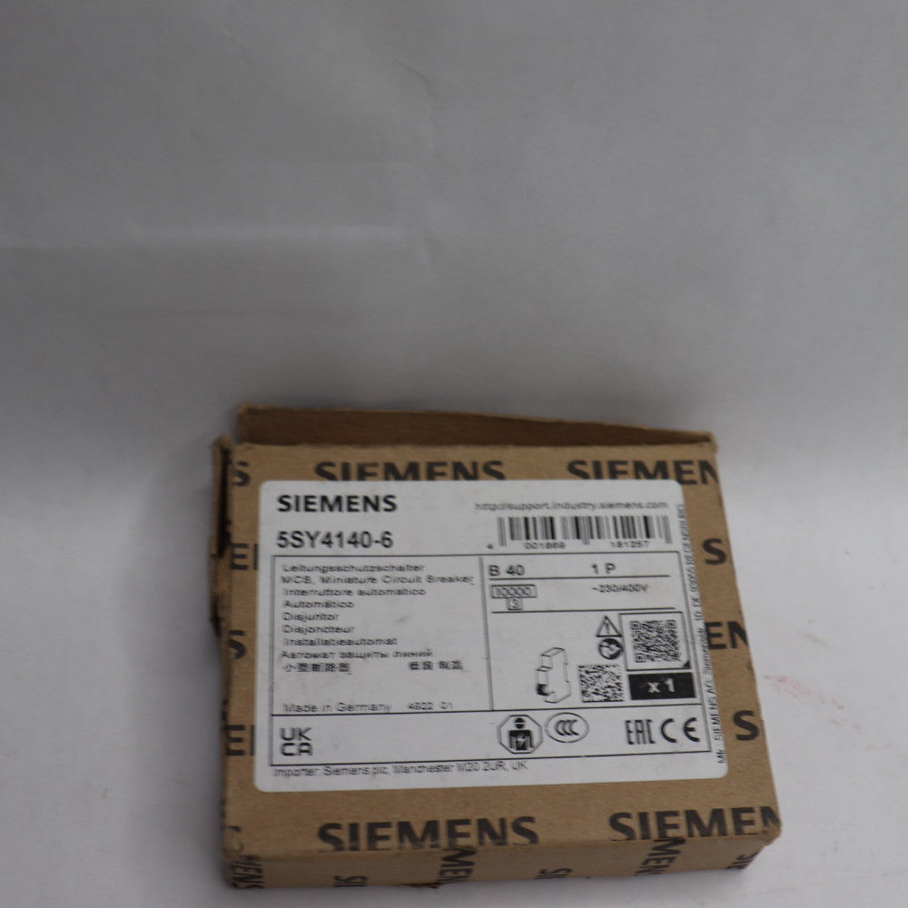 Siemens Miniature Circuit Breaker 230/400V 10kA 1-Pole 40A 5SY4140-6