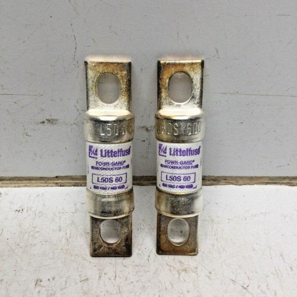 LITTELFUSE L50S 60 Semiconductor Fuse 60 Amp 500V L50S60 (LOT of 2)