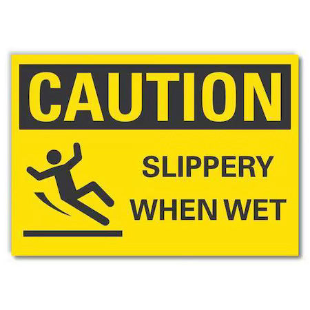 Lyle Lcu3-0141-Ed_14X10 Caution Sign, 10 In H, 14 In W, Non-Pvc Polymer,