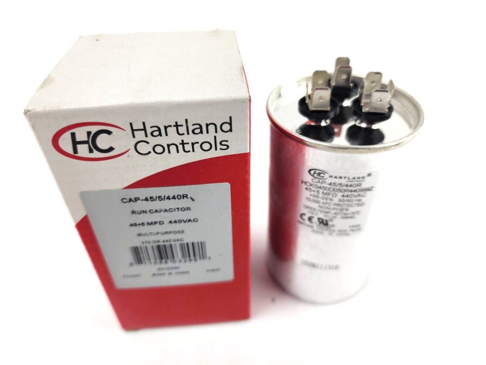 Hartland Control Round Motor Run Capacitor 45/5/440R 45+5MFD 440VAC