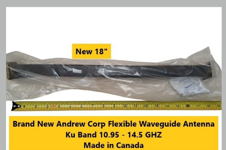 New Andrew Corp Flex WaveGuide 163227-18 Freq Range 10.95-14.40 GHz Ku Antenna