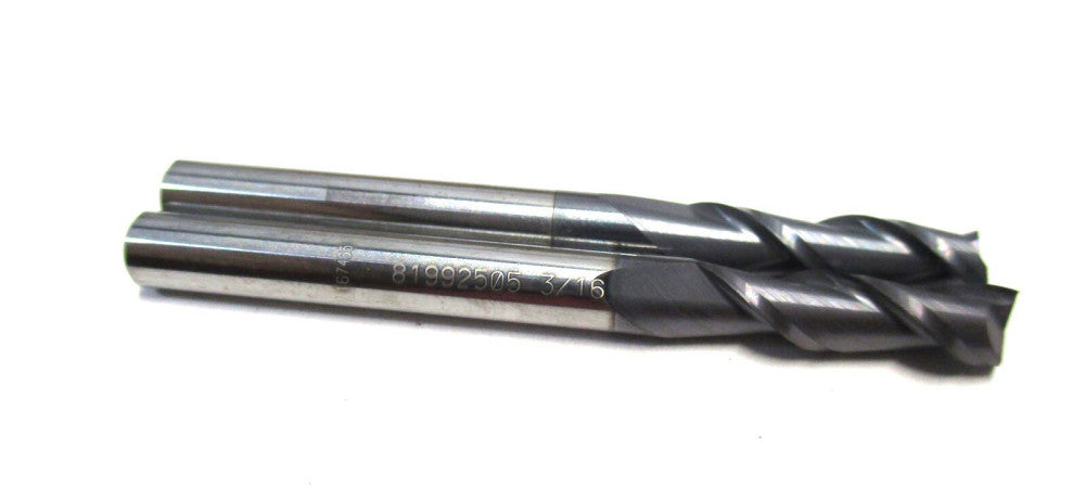 MADE IN USA 3/16 x 3/16 x 5/8 x 2 2F CC SE RH Carbide Square End Mill - 2 PC
