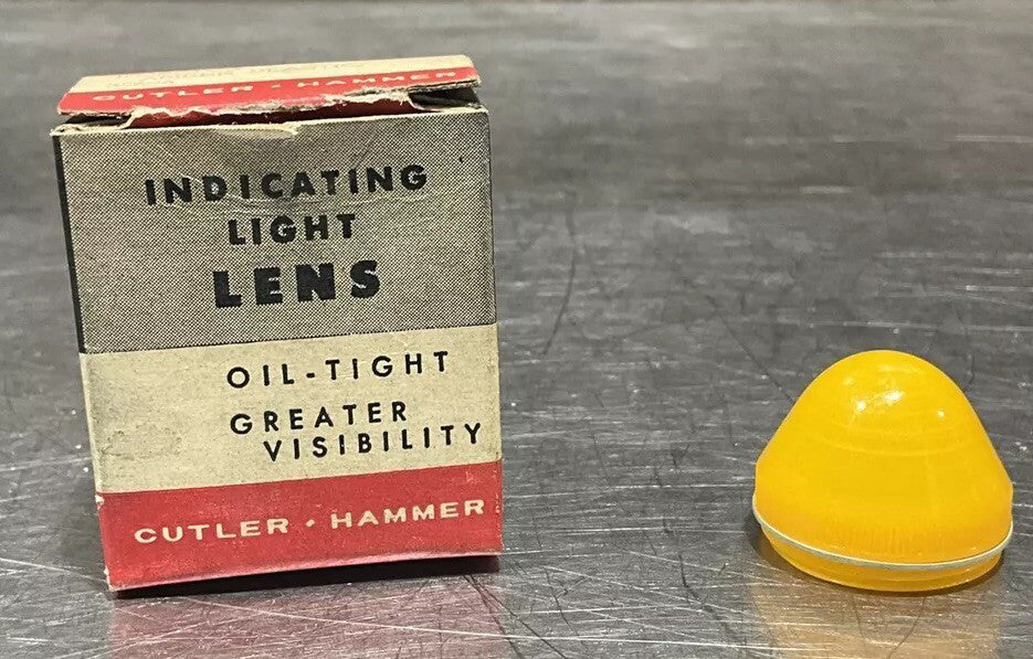 CUTLER HAMMER 10250TC3 AMBER PLASTIC INDICATING LIGHT LENS, NOS Surplus