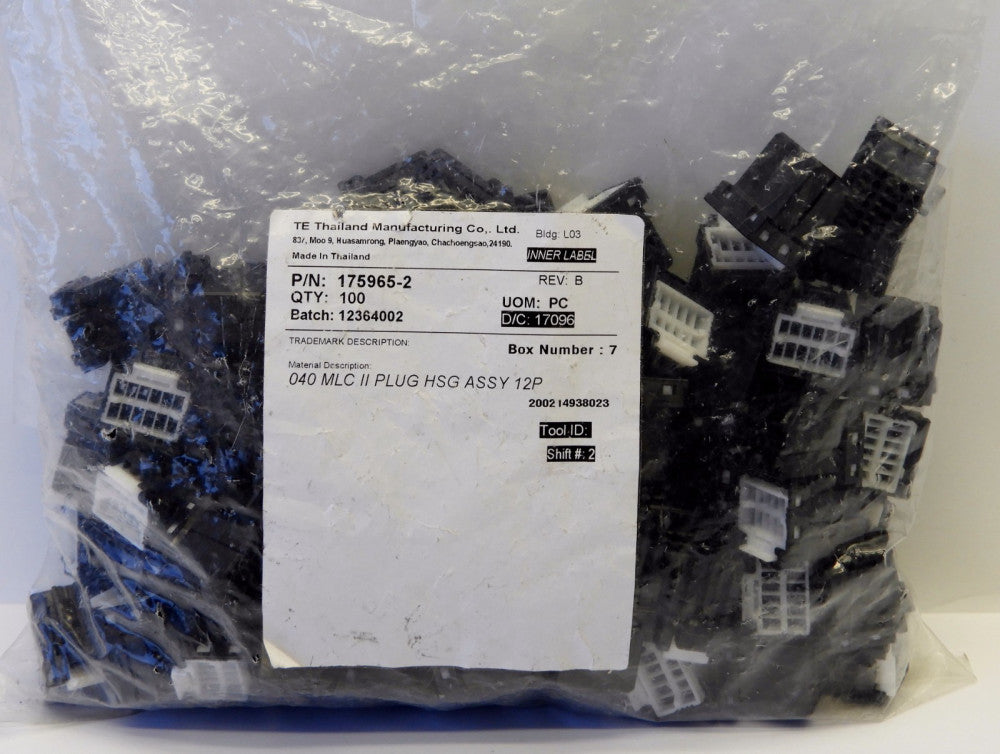 100pcs TE 175965-2 040 MLC II Plug Housing 12 Position Automotive Connector New