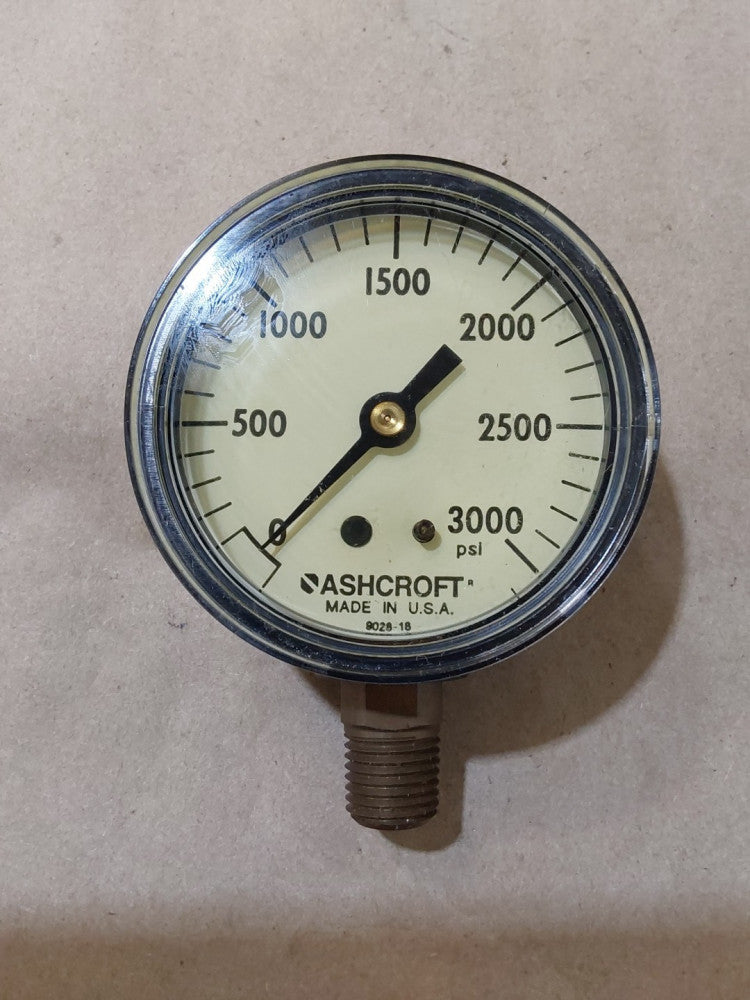 Ashcroft, Pressure Gauge, 0-3000 PSI, 9028-18 