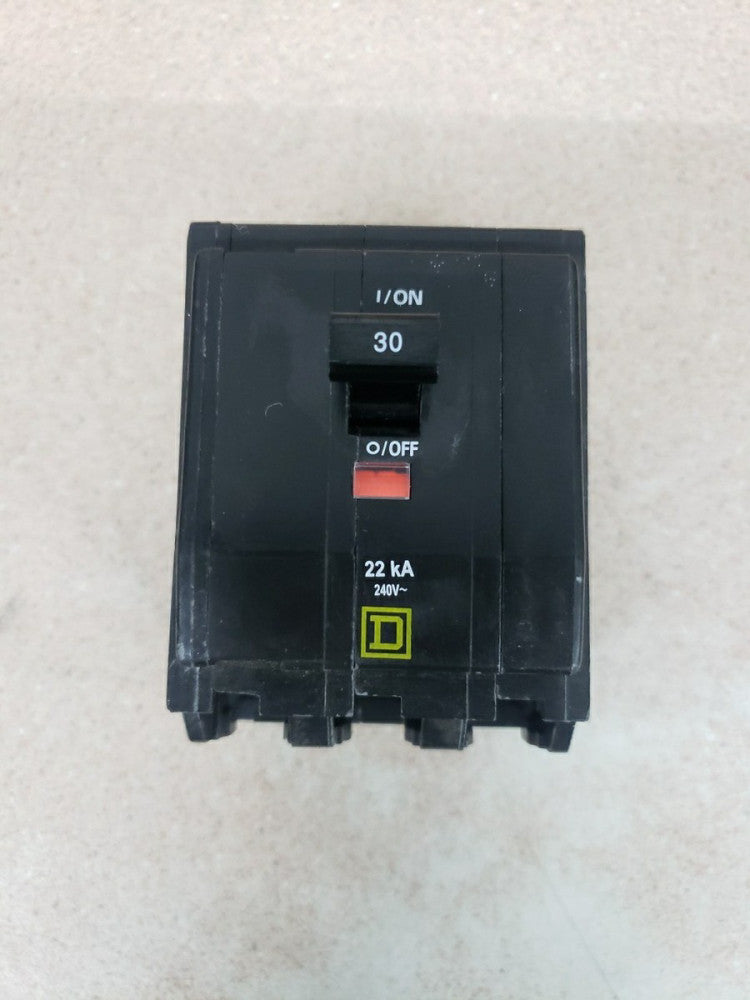 New Circuit Breaker Square D QOB330VH 30 Amp 3 Pole 240V 22kA Bolt On