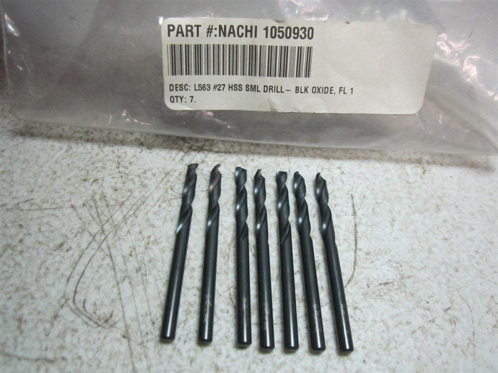 Nachi (1050930) #27 L563 High Speed Steel Small Drill Bit - Pack of 7