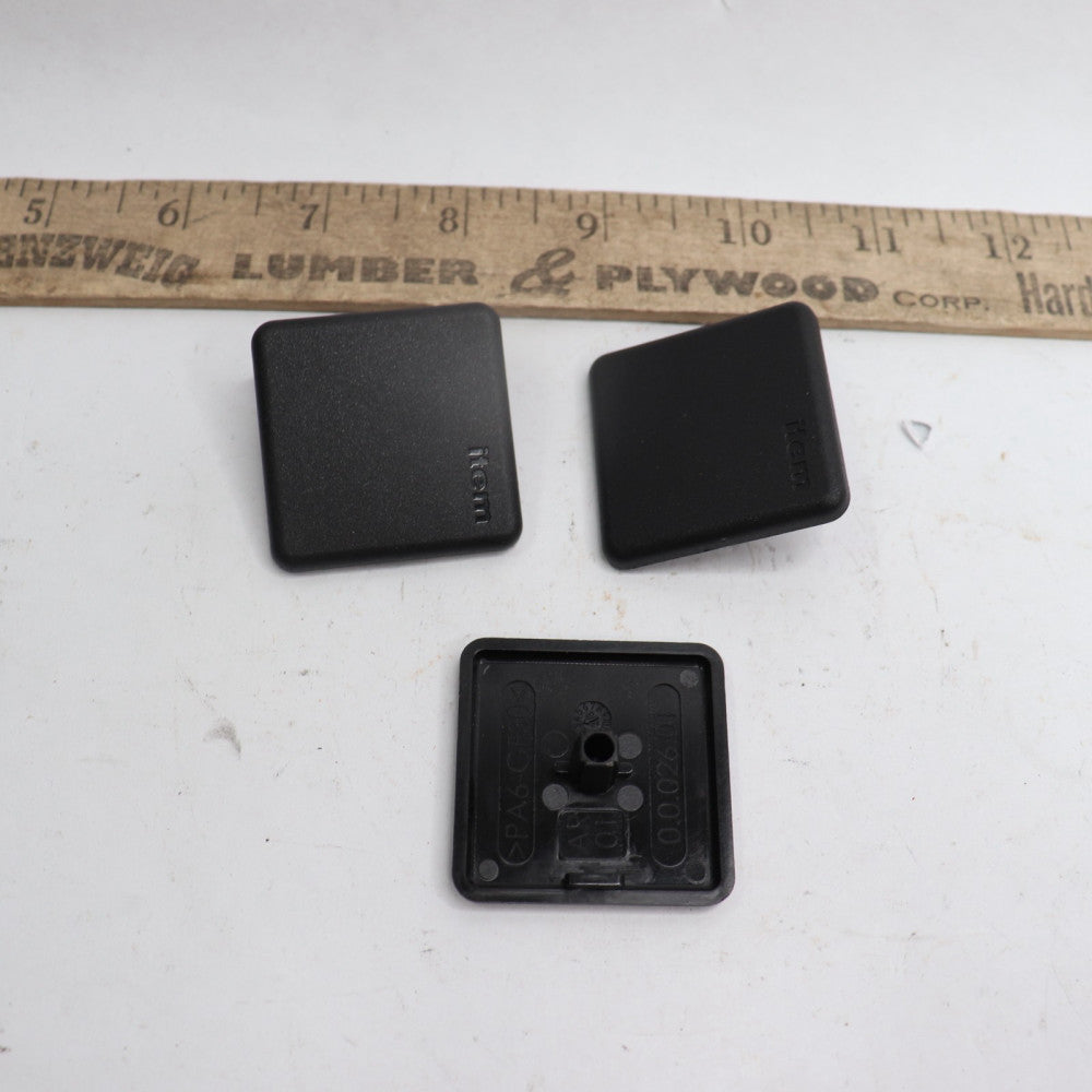 (3-Pk) Item Edge Square Caps Line 8 Black 40 mmx 40 mm 2601