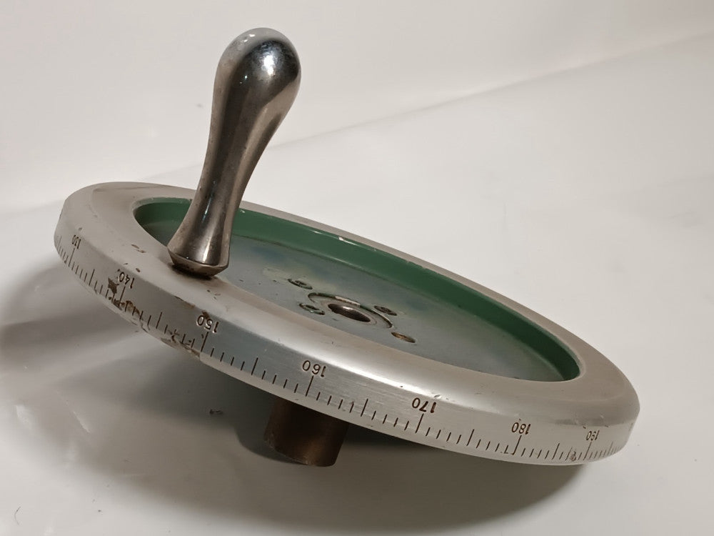 Unbranded Hand Wheel Crank with Notched  Key Bore, Graduated Markings on Wheel