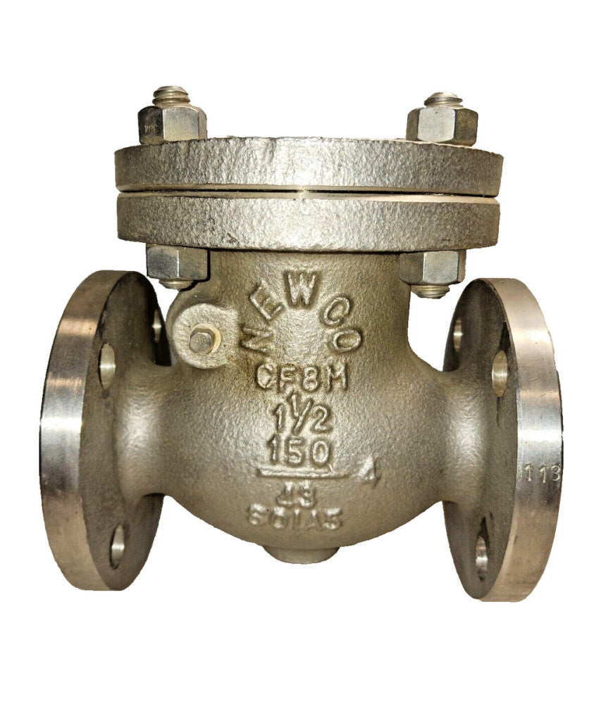 NEW NEWCO 1-1/2" 316 SS CHECK VALVE CF8M 275 PSI 37-F