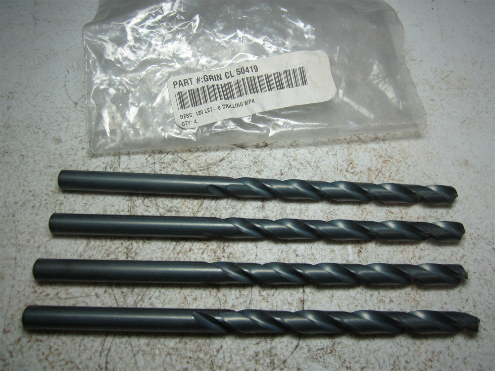 Chicago - Latrobe (50419) Letter S 118° Spiral Fl HSS Taper Drill Bit - Qty 4