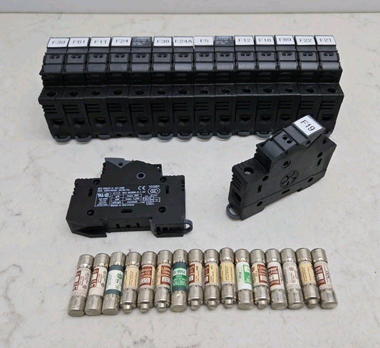 16 Pack Phoenix UK 10,3-HESI N Fuse Terminal Block 10.3x38mm 3048386 w/ 16 Fuses