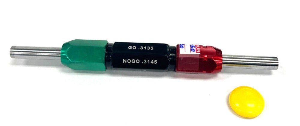 GO NO-GO .3145" & .3165"  PIN PLUG GAGE CLASS X TOLERANCE OAL 6-3/8"