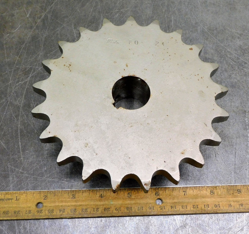 Martin 80B21 Roller Chain Sprocket #80 21 Teeth 1-3/8" Bore