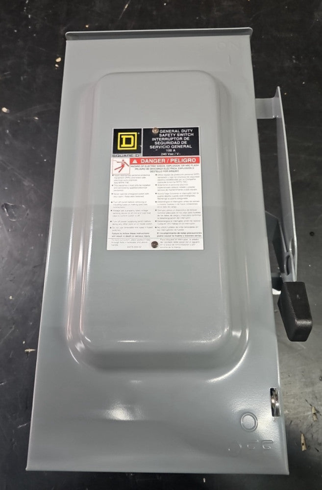 DU323RB SQD 3POLE 100AMP 240V SAFETY SWITCH NON-FUSIBLE NNB