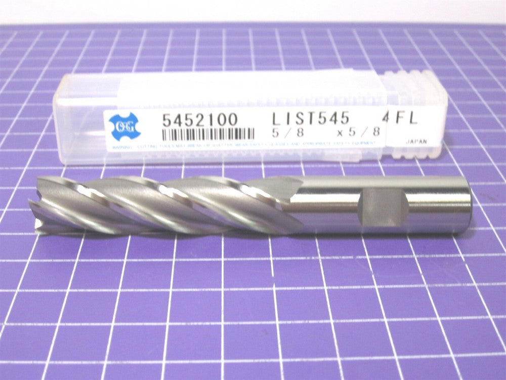 OSG (5452100) 5/8" 4F Cobalt Square End Mill RH 30° Helix
