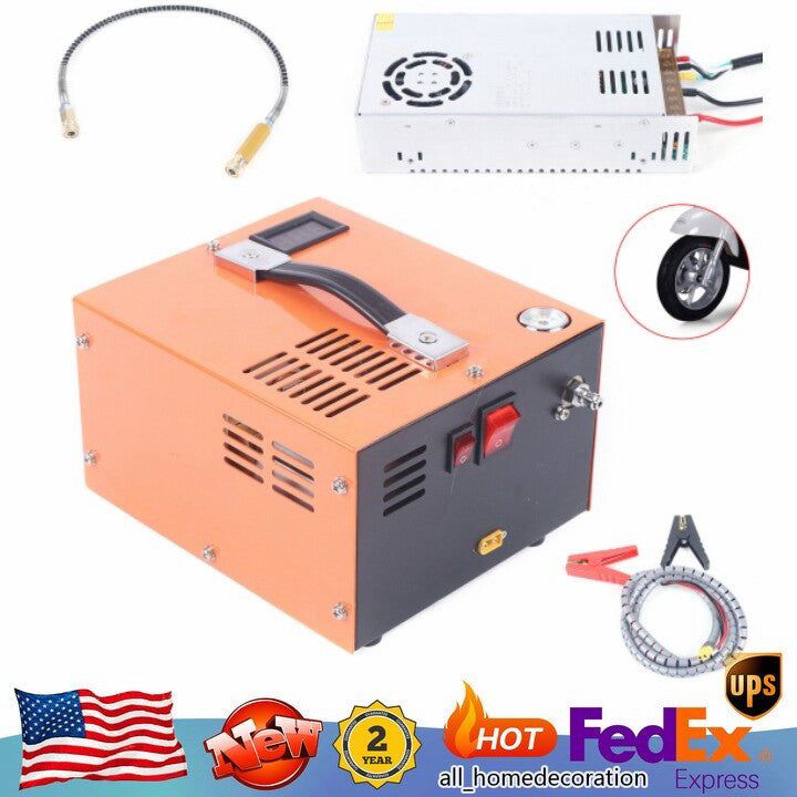 PCP Air Compressor 110V/12V Pump 4500PSI 30Mpa 300Bar High Pressure Airgun 350W