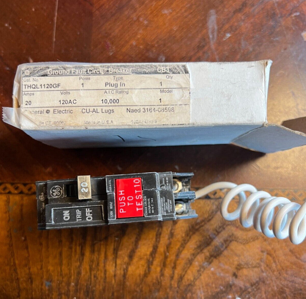THQL1120GF GE Plug In Ground Fault Circuit Breaker 20 AMP 120V GFCI NEW IN BOX