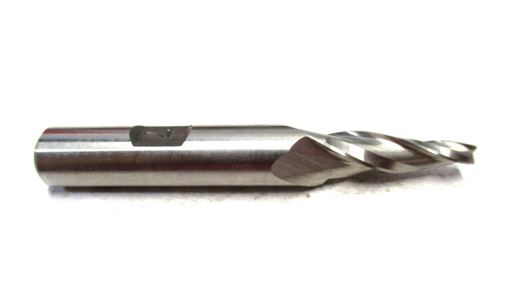 MADE IN USA 7° 1/8 x 3/8 x 3/4 x 2-7/8 3-Fl CC RH HSS Tapered Square End Mill