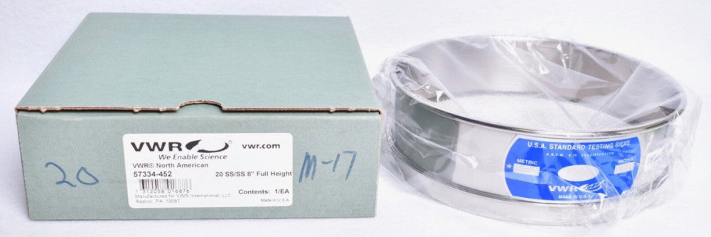 VWR 20 SS/SS 8" Stainless Steel Full Height Test Sieve  57334-452