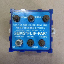 Gems ST-28196 Flip-Pak Relay 120VAC 5Amp D65
