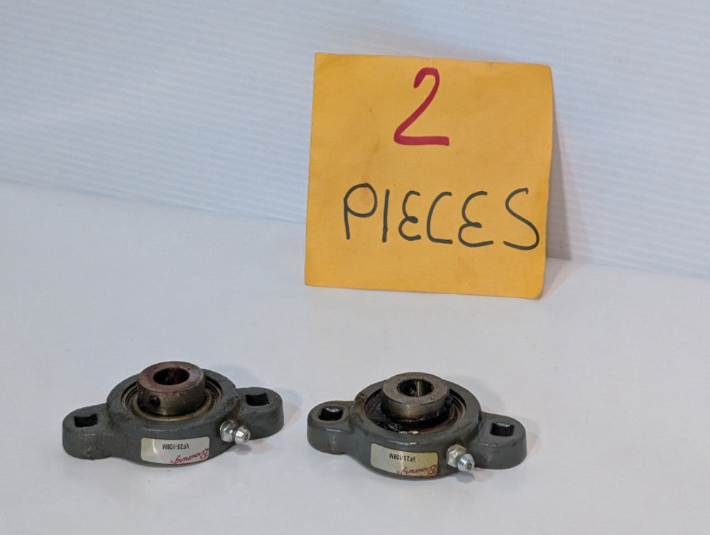 Lot of 2 Browning VF2S-108M Flange Mount  Bearing Units, 1/2" Bore, Set Screw