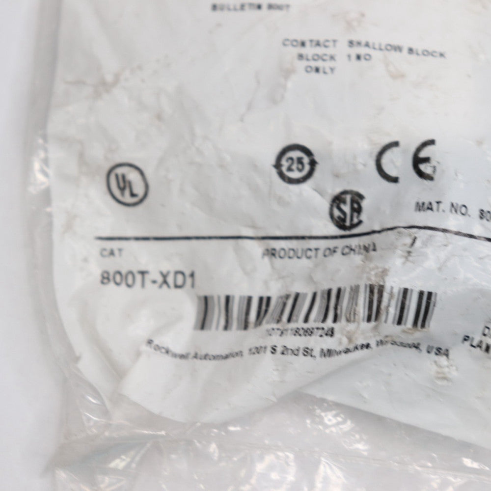 Allen-Bradley Contact Block Type 4/13 600VAC 30mm 800T-XD1
