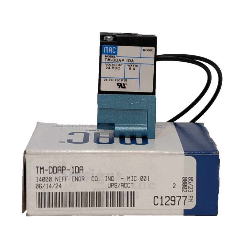 MAC Valves TM-DDAP-1DA Solenoid Valve 24VDC, 5.4W, 25-150 PSI, New in Box