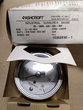 ASHCROFT DURALIFE GAUGE 25-1009-AW-02L-30# F124