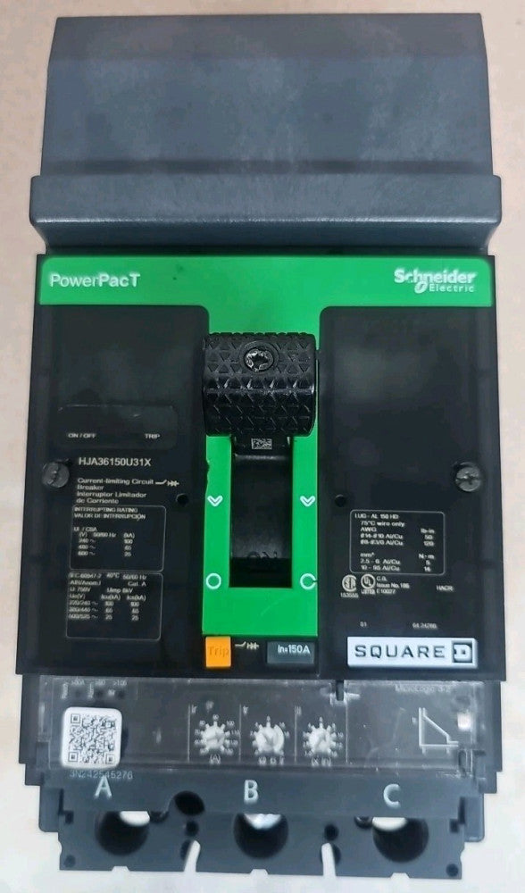 New Take Out! Square D HJA36150U31XYP 150 Amp 600V 3 Pole I Line Circuit Breaker