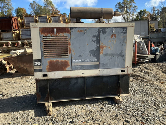 1993 Kohler 20R0ZJ81 25 KW Diesel Generator standby John Deere 4039 3 Phase