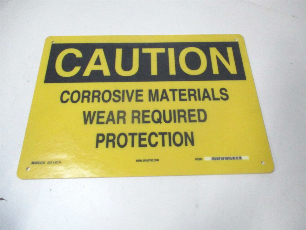 Brady (47117) Caution Corrosive Materials Wear Protection Fiberglass Sign 