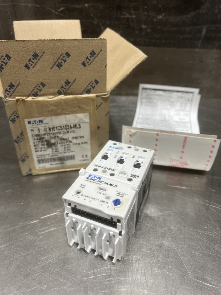 Eaton NSB N101CS1C3A-MLS Non-Reversing Starters 3P 27A 24VDC 10HP Nos Surplus