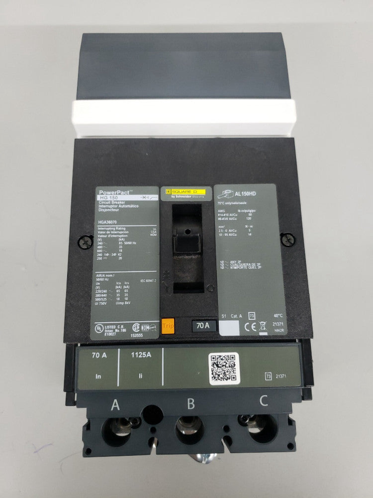 NEW NO BOX! SCHNEIDER ELECTRIC HGA36070 3 POLE 70 AMP