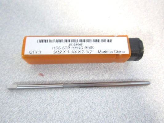 (2328375) 3/32" x 1-1/4" x 2-1/2" OAL Straight High Speed Steel RH Hand Reamer 