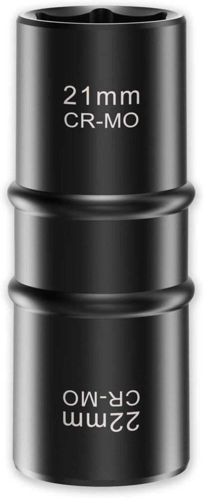 XEWEA 1/2 Inch Drive 21mm x 22mm Thin Wall Impact Flip Socket, x 