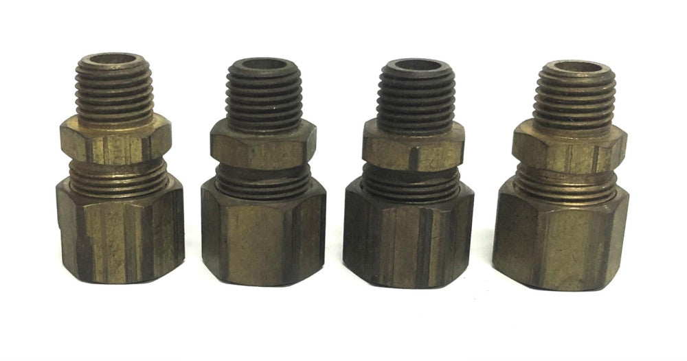 Unbranded 1/2 Inch OD Straight Tube Fitting 1/4 NPT [Lot of 4] NOS