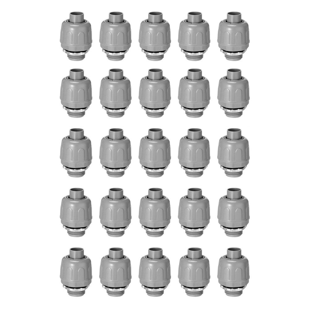 25pcs 1/2 Inch Rust-Resistant Non-metallic Liquid Tight Conduit Connector