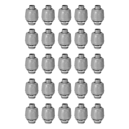 25pcs 1/2 Inch Rust-Resistant Non-metallic Liquid Tight Conduit Connector