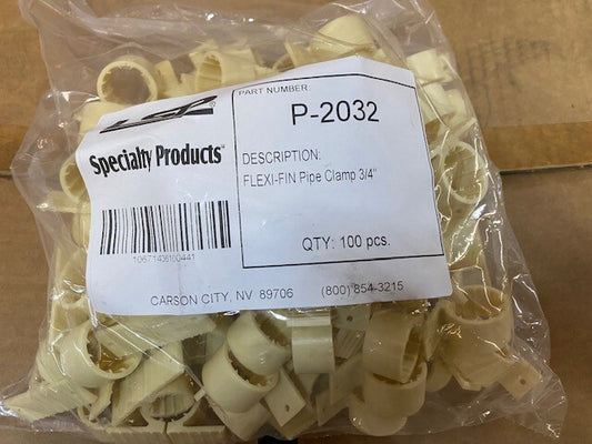 (100 Pack) LSP 3/4" PIPE CLAMP FLEX-FIN P-2032 (NEW)