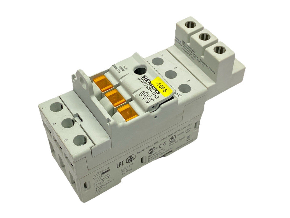 Siemens 3NW7534-1HG Fuse Holder 3-Pole Class CC 600V 30A w/ 5ST2600