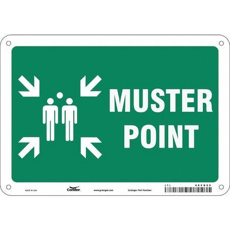 Condor 485G20 Safety Sign, 7 In Height, 10 In Width, Aluminum, Vertical