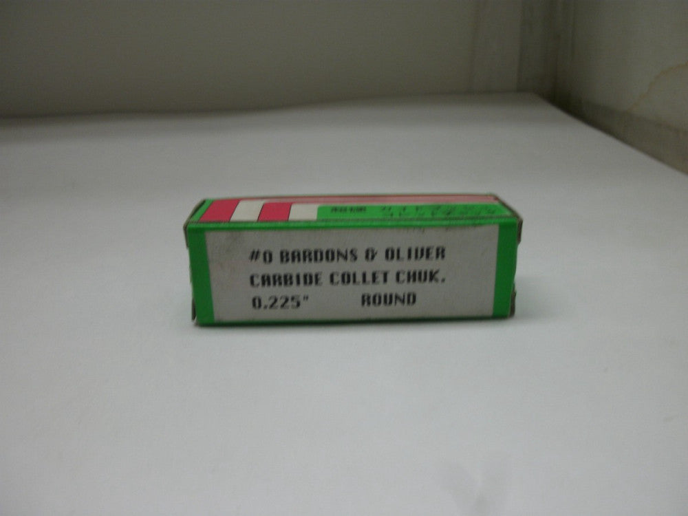 BARDONS & OLIVER # 0 SIZE 0.225" CARBIDE COLLECT CHUK. ROUND NEW IN BOX