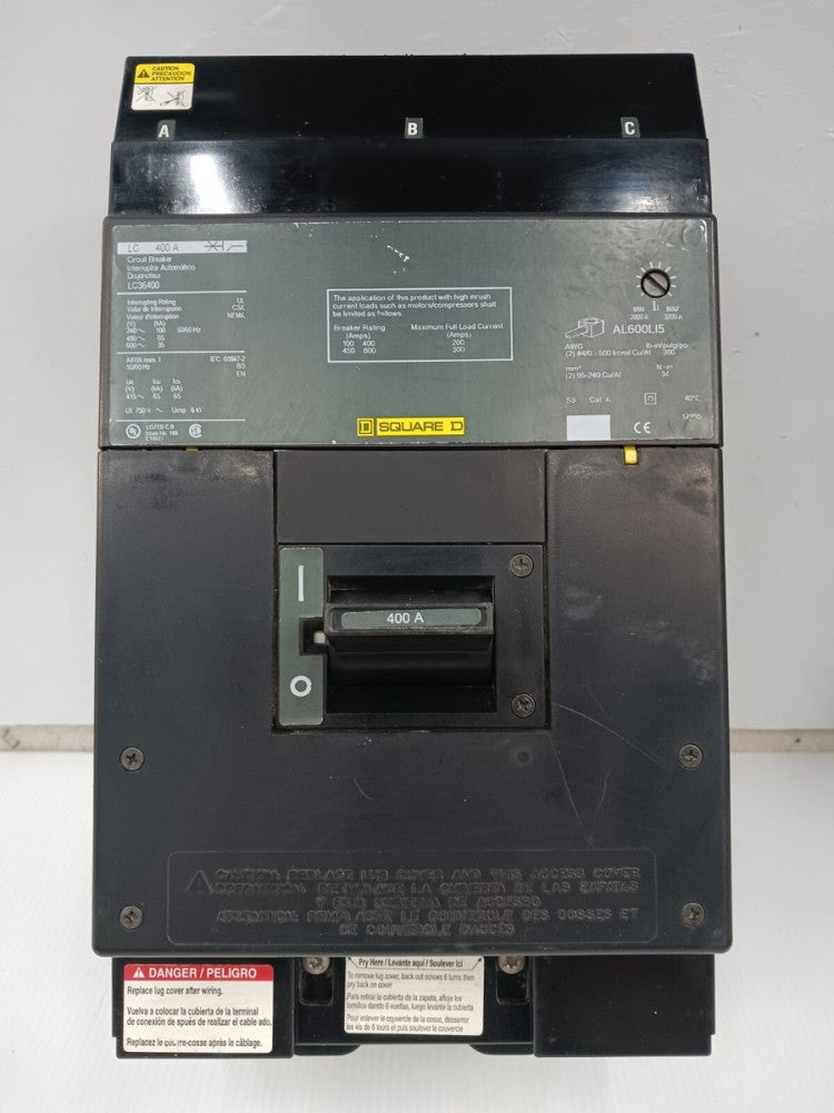New Square D 400 Amp I-Line Circuit Breaker 3 Pole 600 VAC 65kA LC36400