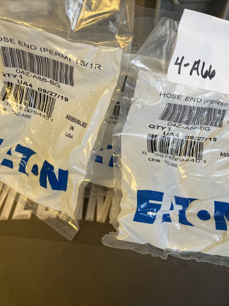 (3) NEW EATON 04Z-A66-BG CRIMP HOSE FITTING