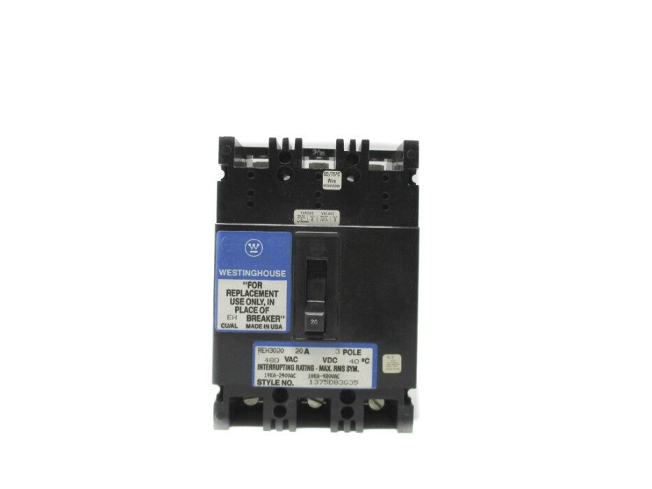 WESTINGHOUSE REH3020 20A 480VAC NSNP