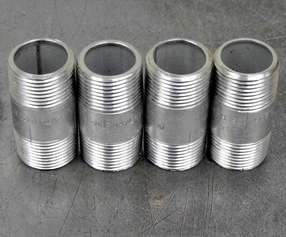 Merit - 304/304L Pipe Nipple Stainless 3/4 in NPT 2 in Length Lot of Four (4)