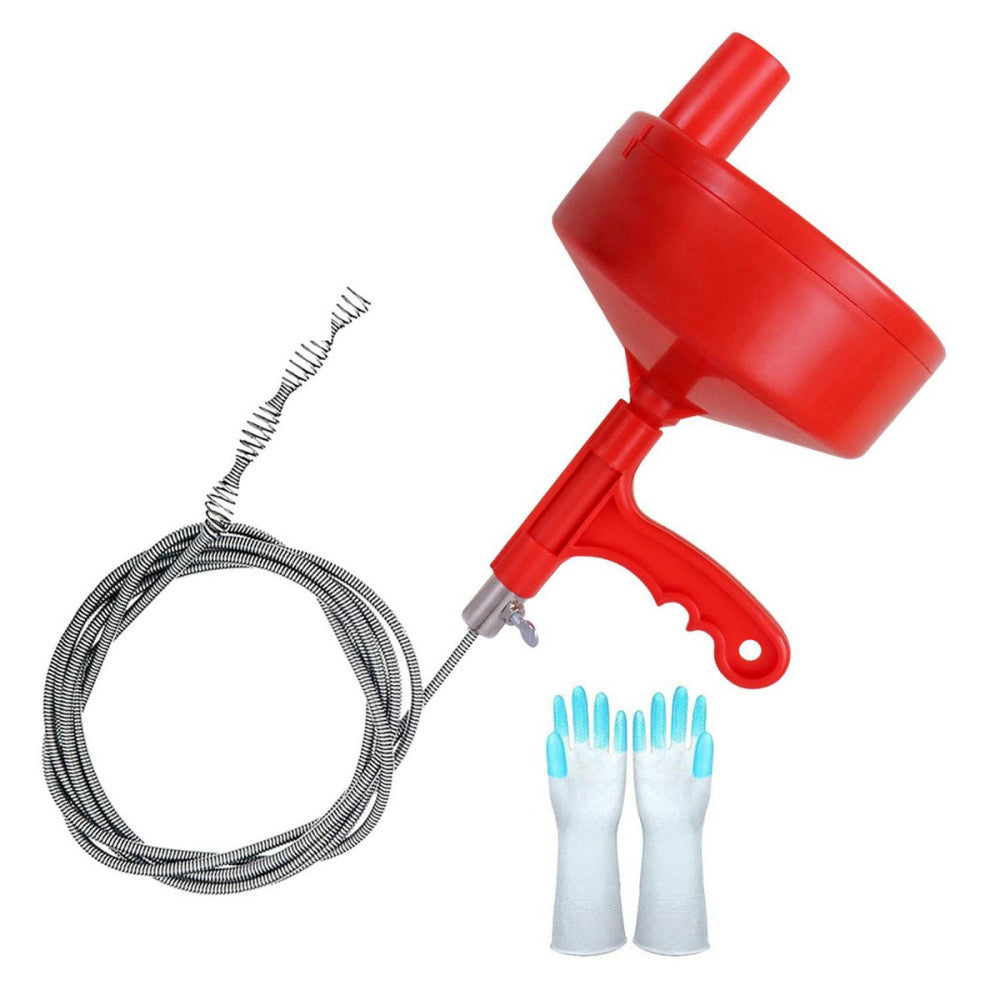 Plumbing Snake 35-FT, Drum Auger, Drain Clog Remover with Gloves for Sewer