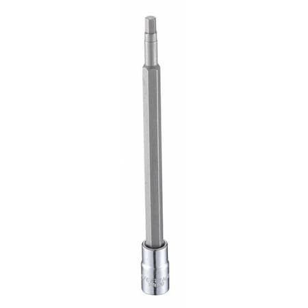Westward 54Tl97 1/4 In Drive Hex Socket Bit Sae 5/32 In Tip, 4 3/4 In L
